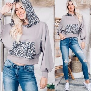 Animal Print Pullover Hoodie